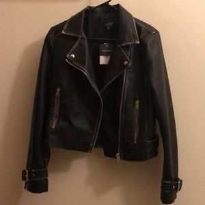 Topshop washed wolf zipper Moto jacket size 6